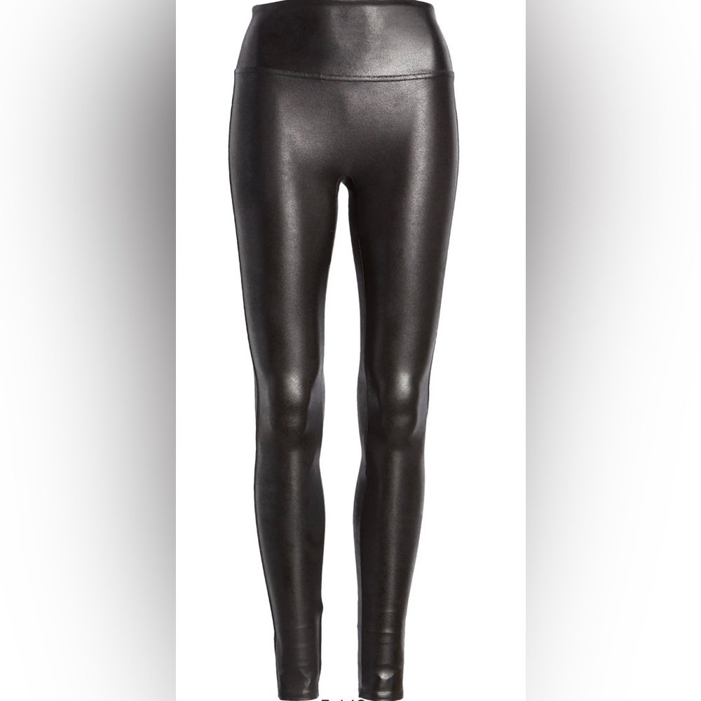 SPANX Faux Leather Black Leggings Size XL. Runs Small At Least One Size!!! NWT